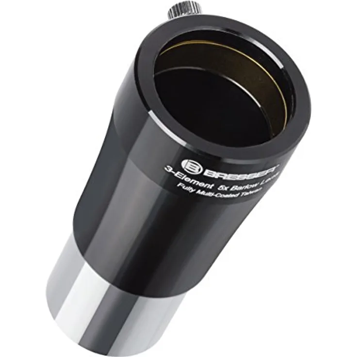 Bresser Teleskop Barlow Linse (5-fach (31,7mm 1.25 Zoll) zur Verfünffachung der Brennweite eines Teleskopes, mit vollvergüteter 3-linsiger Optik)