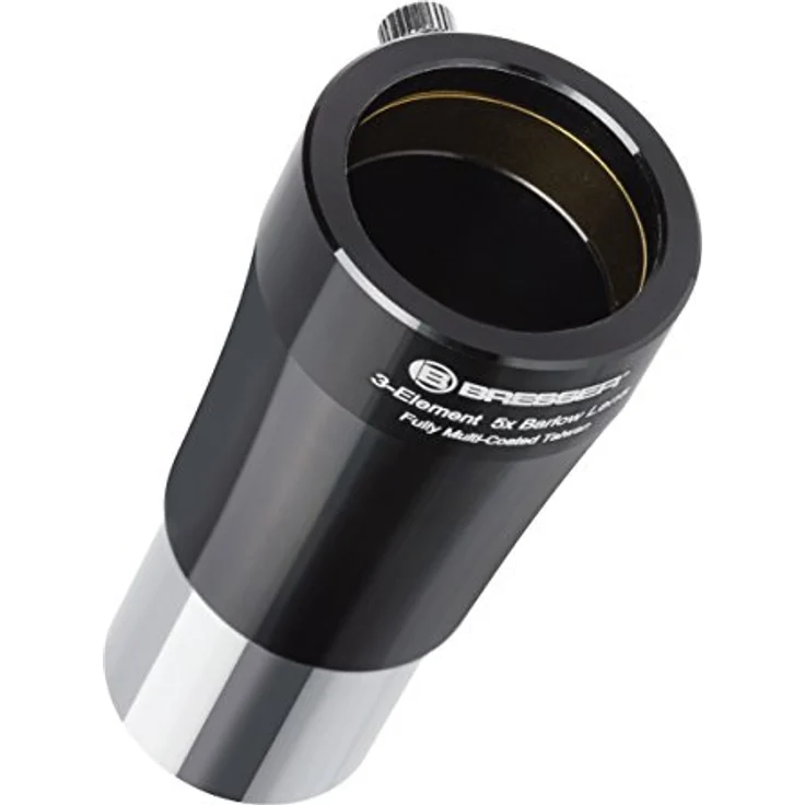 Bresser Teleskop Barlow Linse (5-fach (31,7mm 1.25 Zoll) zur Verfünffachung der Brennweite eines Teleskopes, mit vollvergüteter 3-linsiger Optik) – Bild 1