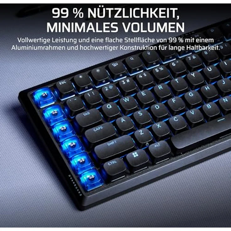Corsair Vanguard Air 99 Wireless Gaming-Tastatur, optisch-mechanisch mit 8K Polling, Low Profile, DE-Layout - schwarz – Bild 3