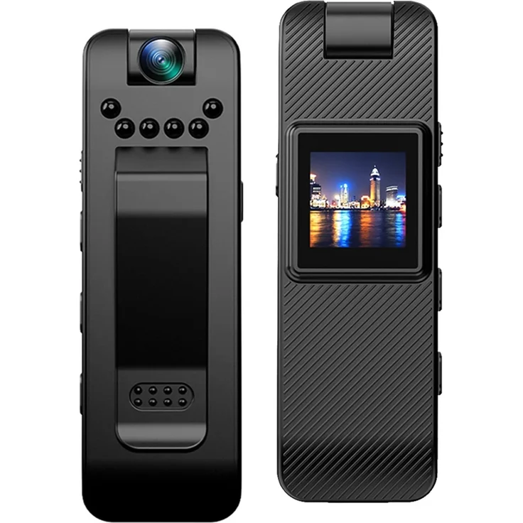 Lixada 1080P Tragbare Koerperkamera mit Audio- und Videoaufzeichnung, IR-Nachtsicht, 180° drehbarem Objektiv und magnetischem Rueckclip, für Strafverfolgung und persönliche Reisen