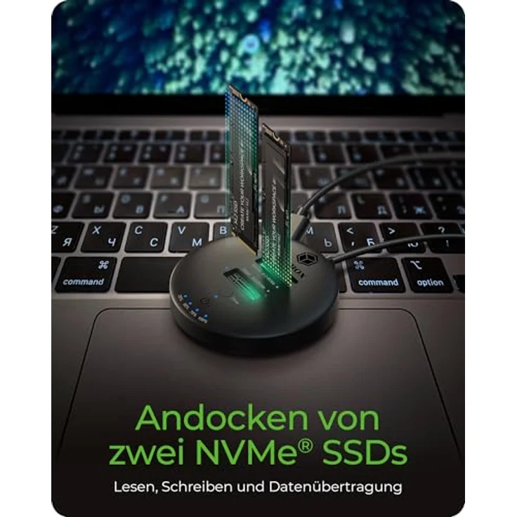 ICY BOX IB-1612MCL-C31 DockingStation für M.2 NVMe & SATA SSDs, Klonstation mit bis zu 10 Gbit/s, USB-C, werkzeuglose Installation, LED-Anzeige – Bild 3
