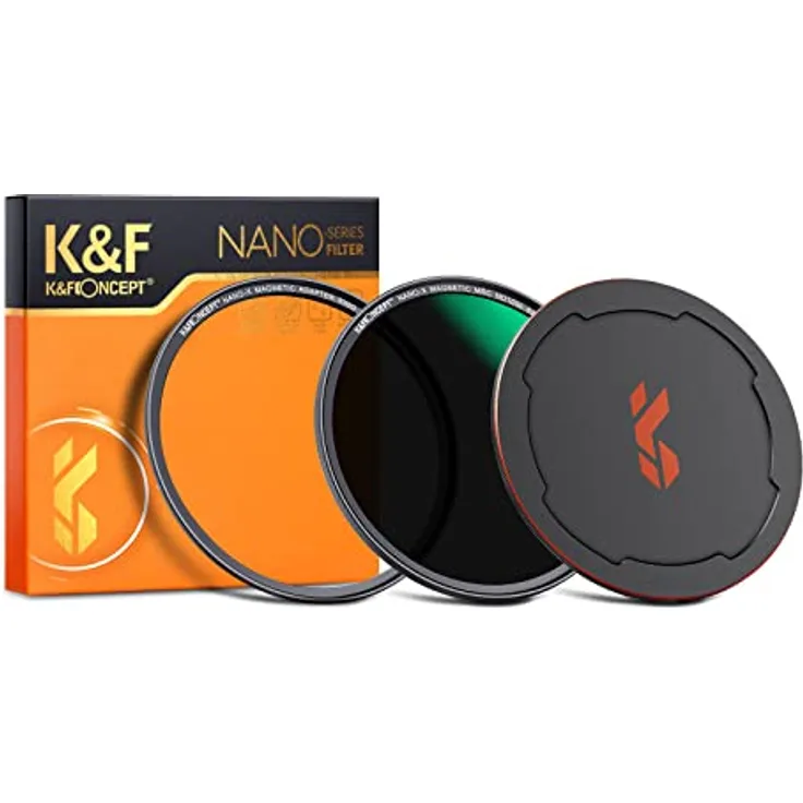 K&F Concept Nano X-Serie Magnetischer ND Filter Graufilter ND1000(10 Blendenstufen) Magnetisches Schnellwechselsystem mit Objektivadapter-58mm