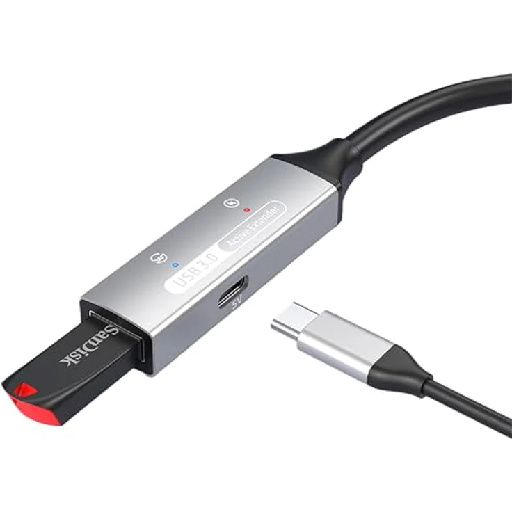 PremiumCord USB 3.2 Gen1 Verlängerungskabel 15m mit Repeater, schwarze Bauweise für optimale Signalqualität – Bild 4