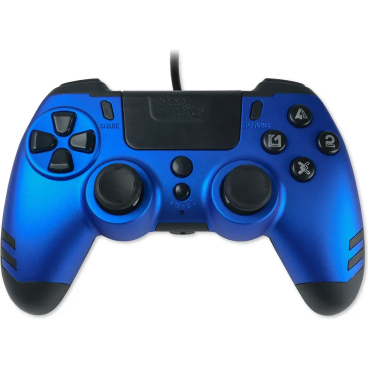 Steelplay Slim Pack Sapphire PC/PS4-Controller Silber - Kabelgebundenes Game Pad, für PC, Sony PlayStation 3 und Sony PlayStation 4