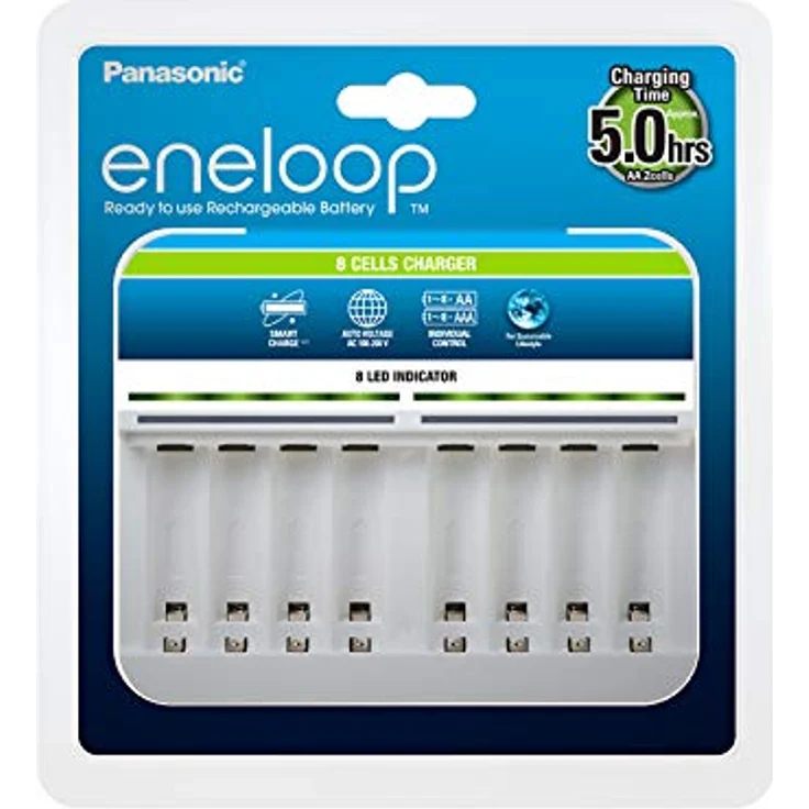 Panasonic eneloop, Intelligentes Premium-Ladegerät für 1-8 NI-MH Akkus AA-AAA – Bild 2