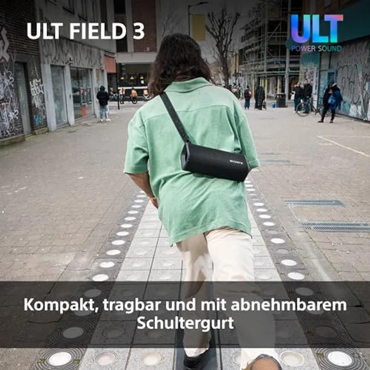 Sony ULT Field 3, Tragbarer Bluetooth-Lautsprecher mit ULT Power Sound, 24-Stunden-Akku, IP67 wasserdicht, staubdicht, schwarz – Bild 5