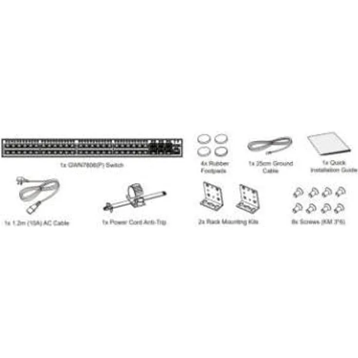 GRANDSTREAM GWN7806P Verwaltbarer Switch Layer (Layer) 2+ rackable Ports: 48x GbE RJ45 PoE 802.3 AF/at, 30 W pro Port, Gesamtleistung 360 W, 6X SFP+, internes Netzteil Marke