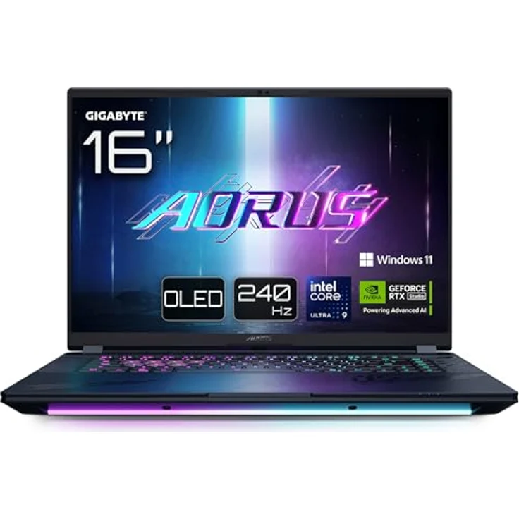 Gigabyte AORUS Master 16 BYH Gaming-Laptop - 16,0“, 240Hz OLED, Intel Core 275HX, RTX 5080 GPU, 32GB DDR5 5600MHz, 2 x Gen4 1TB SSD, Windows 11 Pro, AORUS Master 16 BYHC5DEE65SP – Bild 1