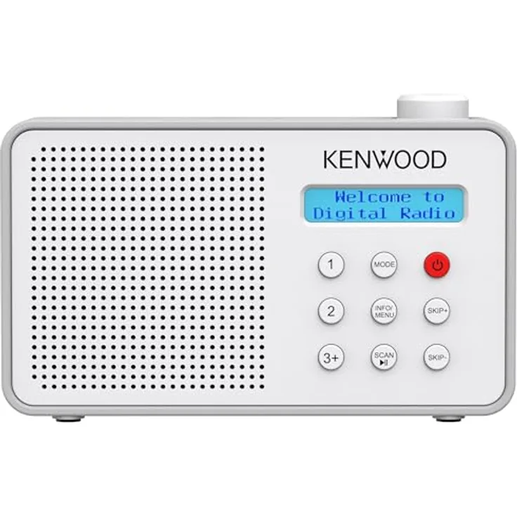 Kenwood CR-M25DAB-W, Tragbares DAB+ Radio mit Bluetooth, Li-Ion Akku, ASA-Warnsystem, USB-C Ladeanschluss, Weiß