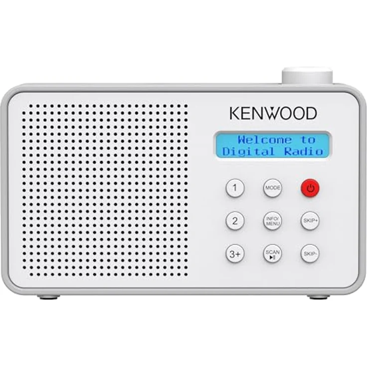 Kenwood CR-M25DAB-W, Tragbares DAB+ Radio mit Bluetooth, Li-Ion Akku, ASA-Warnsystem, USB-C Ladeanschluss, Weiß – Bild 1