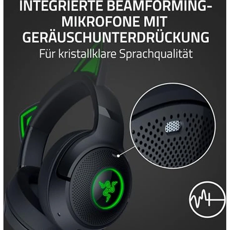Razer Kraken Kitty V2 BT - Kabelloses Bluetooth RGB Headset mit Triforce 40mm Treiber und 40 Stunden Akku - Schwarz – Bild 5