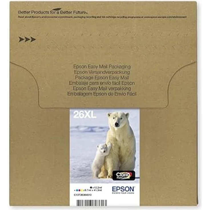 Epson Original 26XL Tinte Eisbär (XP-600 XP-700 XP-800 XP-510 XP-710 XP-615 XP-610 XP-810 XP-720 XP-820 XP-520 XP-620 XP-625) Multipack 5-farbig – Bild 4