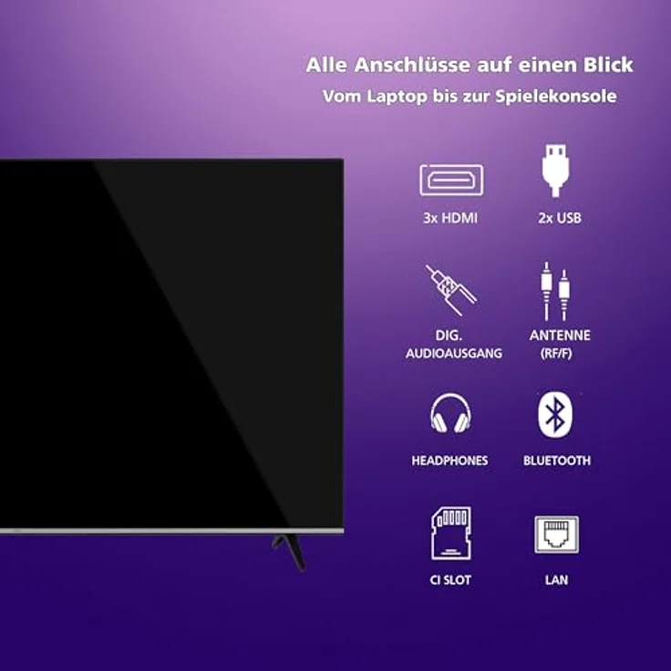 JVC LT-65VU7555, 65 Zoll Smart TV Powered by TiVo, 4K UHD mit Dolby Vision HDR, Dolby Atmos, Triple-Tuner und LED – Bild 4