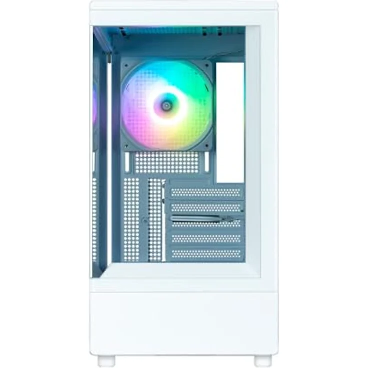 Zalman P10 Mini Tower PC-Gehäuse (weiß) mit gehärtetem Glas und ARGB-Lüfter – Bild 3