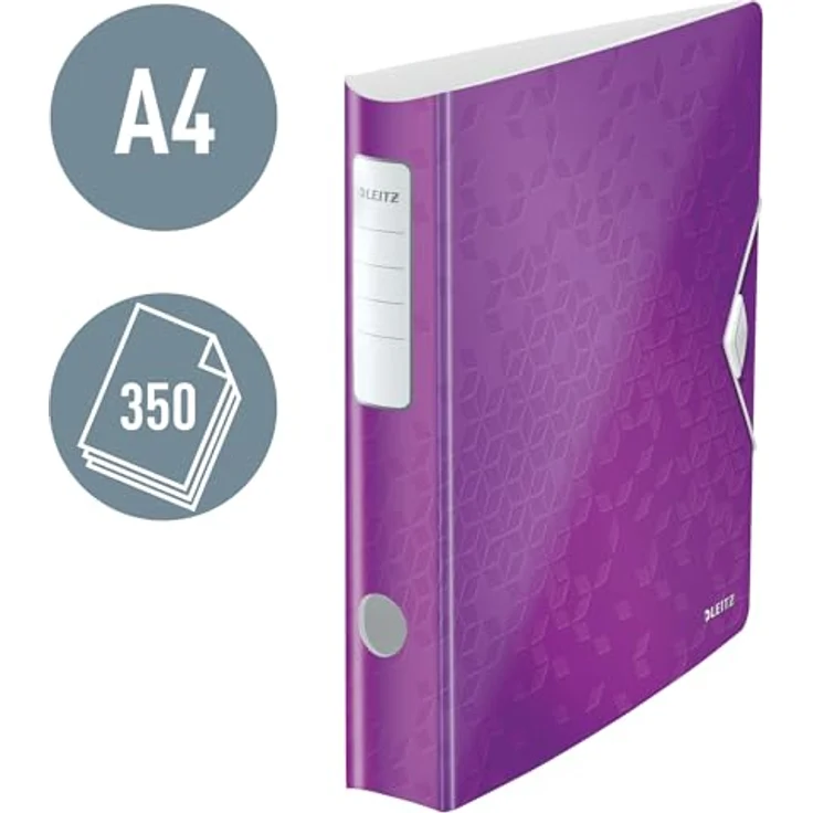 LEITZ Aktenordner Ordner Active WOW 65mm DIN A4 Werkstoff: Polyfoam violett, raffinierte Oberflächenstruktur und robustes Material – Bild 2