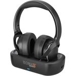 Technaxx TX-350, Kabelloser TV Kopfhörer mit Ladestation, Bluetooth 5.4, 30h Akku, Mikrofon, Over-Ear Design, AUX- und optischer Anschluss