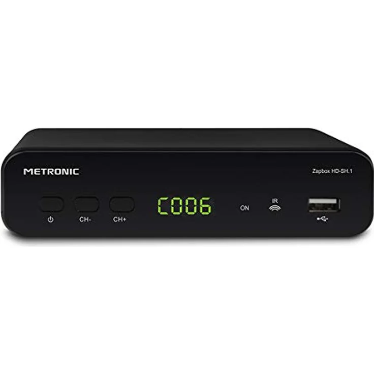 Metronic 441624 - Zapbox HD-SH.1 DVB-T2 HEVC DVB-Receiver, PVR-Funktion, USB, HDMI, SPDIF, RJ45, Fernbedienung, schwarz – Bild 2