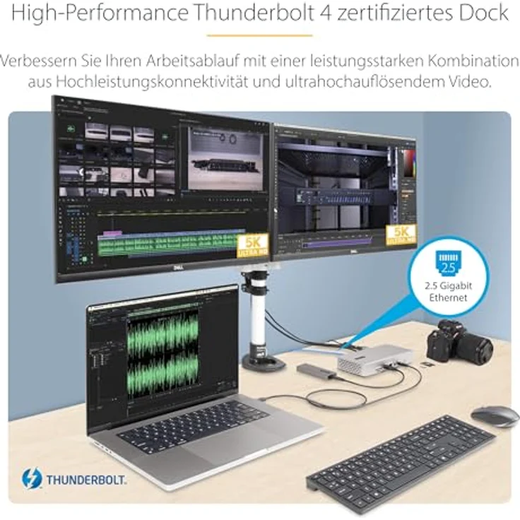 StarTech.com Thunderbolt 4 Dockingstation, Multi Monitor Dock für 4 Monitore, 2X HDMI/2x DP, 2.5 GbE, 98W PD, USB4/USBC/TB3 – Bild 2