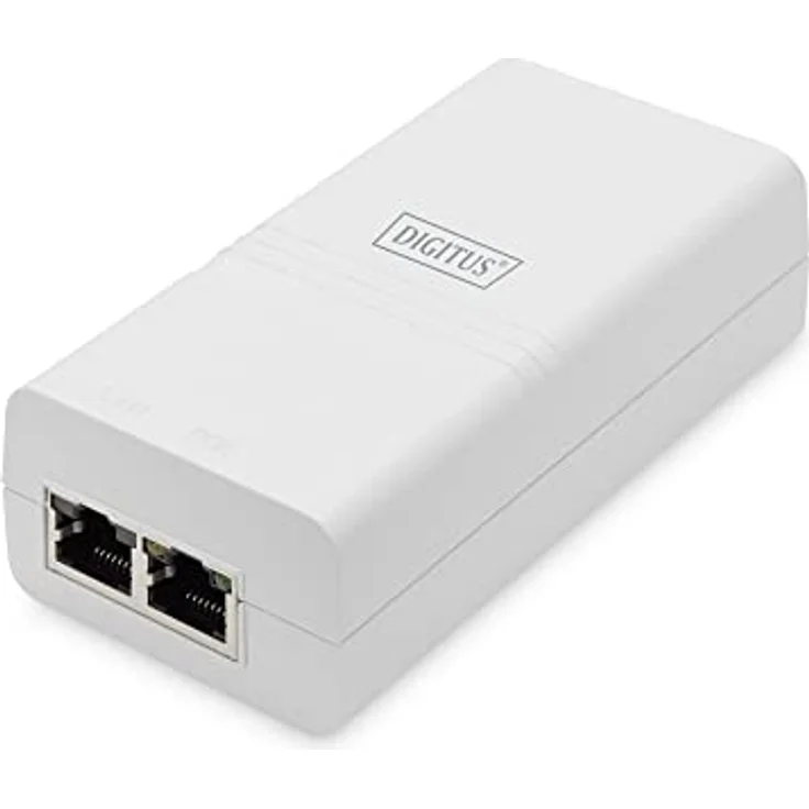 DIGITUS Gigabit Ethernet PoE Injektor, 802.3af, Weiss 802.3af, 15,4 W kleines Gehäuse, Weiss – Bild 1