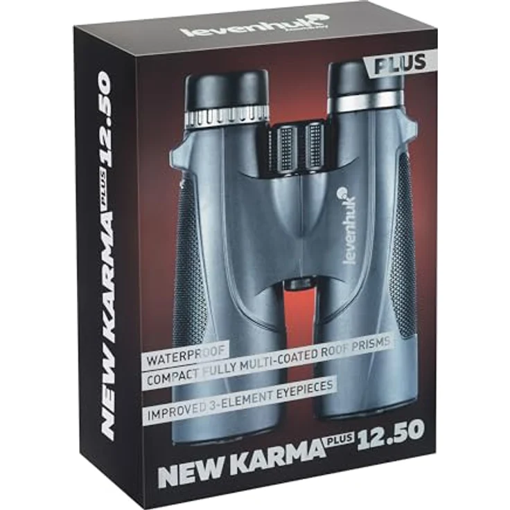 Levenhuk New Karma PLUS 12x50 Fernglas, wetterfest mit hoher Vergrößerung und BaK4-Optik, schwarz – Bild 8