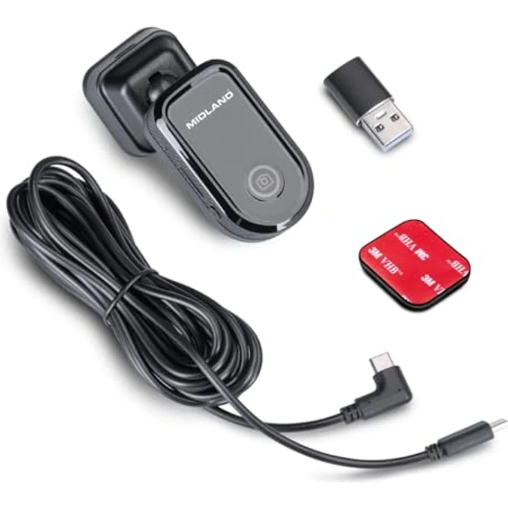 Midland C1645 Dash Cam, integriertes GPS und G-Sensor, Wi-Fi, hochauflösende Aufnahme, ultrakompakt – Bild 6