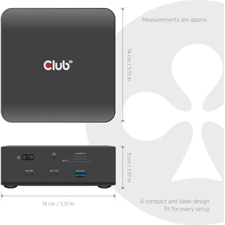 Club 3D Thunderbolt 5 Dockingstation 13-in-1 mit M.2 SSD Slot, 2x HDMI und 140W Power Delivery – Bild 10