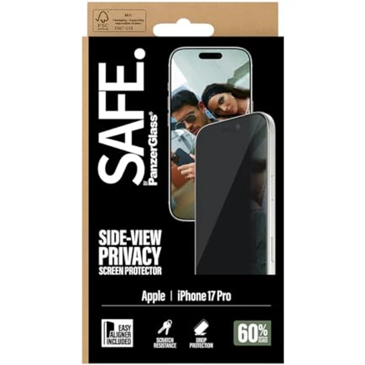 PanzerGlass SAFE. Privacy Screen Protector für iPhone 17 Pro, Ultra-Wide Fit mit EasyAligner – Bild 3