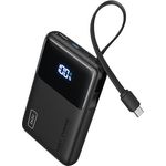 INIU 45W Power Bank 10.000mAh, Schlankes portables Ladegerät mit integriertem USB-C Kabel, Schnellladung für iPhone 16, Samsung S24, Xiaomi und MacBook