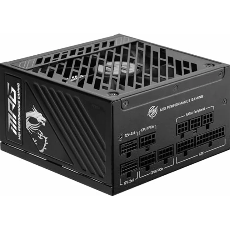 MSI MPG A1000GS PCIE5, 1000 W ATX 3.1 Netzteil mit zwei 12V-2x6-Anschlüssen für NVIDIA 50er-Serie, Schwarz – Bild 1