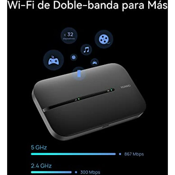 HUAWEI 4G Mobile WiFi 3-LTE(CAT7+)Access Point, Download-Geschwindigkeit bis zu 300 Mbps, 1500 mAh Wiederaufladbarer Akku, Keine Konfiguration erforderlich, Schwarz, One Size, 51071URW – Bild 4