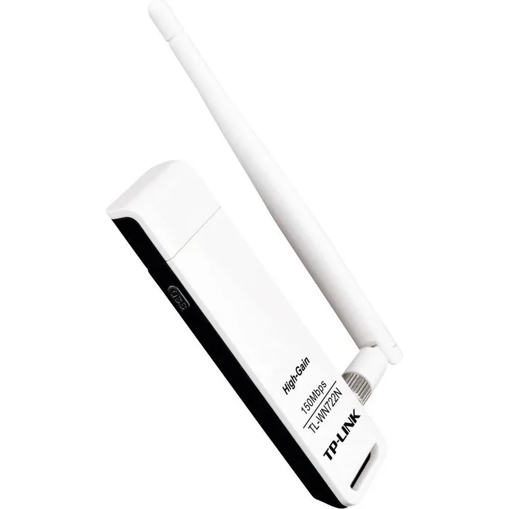TP-Link TL-WN722N High Gain WLAN USB Adapter (WPS, kompatibel mit Raspberry Pi, Windows 10-8.x-7-XP, Mac OS 10.9~10.13) weiß-schwarz