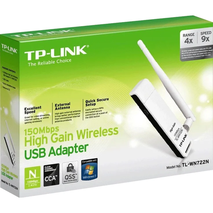 TP-Link TL-WN722N High Gain WLAN USB Adapter (WPS, kompatibel mit Raspberry Pi, Windows 10-8.x-7-XP, Mac OS 10.9~10.13) weiß-schwarz – Bild 3