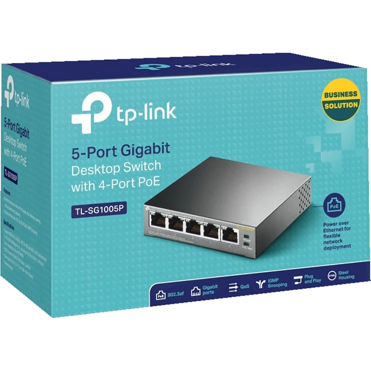 TP-Link TL-SG1005P 5-Port Gigabit PoE Switch (5 Anschlüsse mit 10- 100- 1000 Mbit-s, 4 davon mit PoE-Unterstützung, Plug-and-Play, Metallgehäuse) – Bild 5