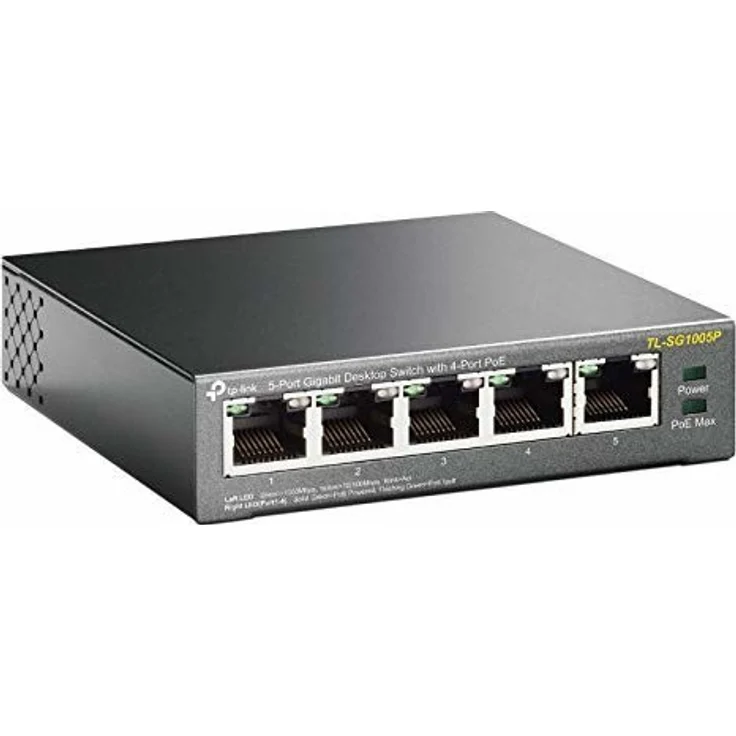 TP-Link TL-SG1005P 5-Port Gigabit PoE Switch (5 Anschlüsse mit 10- 100- 1000 Mbit-s, 4 davon mit PoE-Unterstützung, Plug-and-Play, Metallgehäuse) – Bild 4