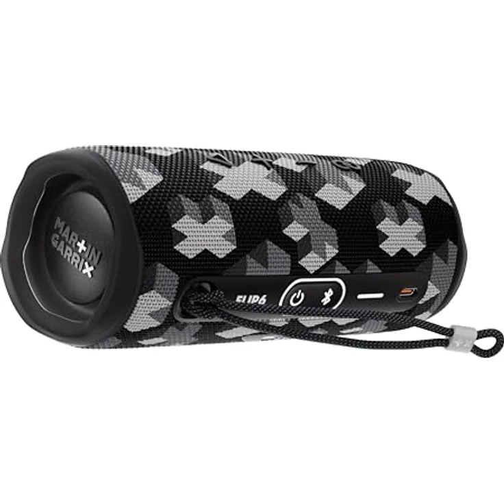 JBL x Martin Garrix Flip 6 Bluetooth Box in Cool Grey – Wasserdichter, tragbarer Lautsprecher mit 2-Wege-Lautsprechersystem für kraftvollen Sound – Bis zu 12 Stunden kabellos Musik abspielen – Bild 4