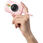 VRURC 10000mAh Powerbank mit integriertem Kabel, PD 20W Schnellladung, Mini tragbares Ladegerät, Rosa