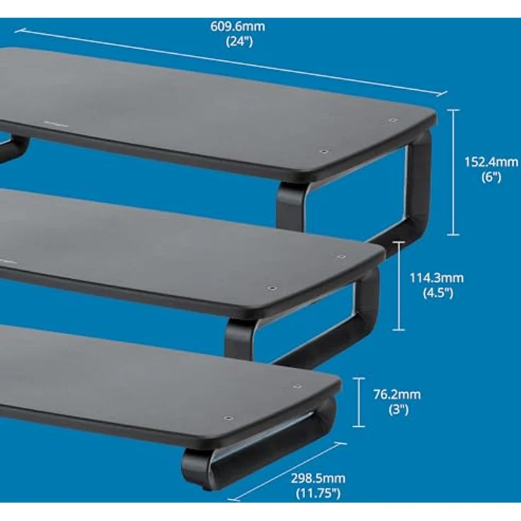 Kensington K52797WW SmartFit Extrabreiter Monitor Stand, 18 Kg schwarz – Bild 5