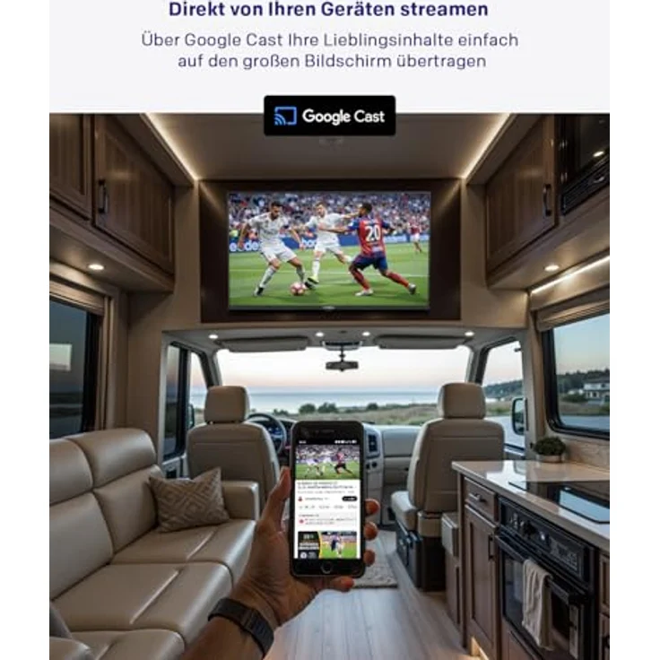 Strong SRT32HG4723C 32'' HD TV, DVB-S2/C/T2, 12V, HD-Auflösung 1366x768, 2 HDMI, 1 USB-Anschluss, Schwarz – Bild 2