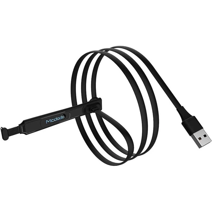 MCDODO Thor Series 2m Gaming Kabel, USB-C Ladekabel mit 180 Grad Ellbogen-Design, schnelles Aufladen, zur Verwendung während des Spielens, blau