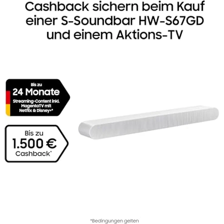Samsung HW-S67GD 3.1-Kanal All-in-one Soundbar für TV-Geräte, Bluetooth-Lautsprecher mit kabellosem Dolby Atmos / DTS Virtual:X, Q-Symphony, Adaptive Sound Lite [2024] – Bild 2