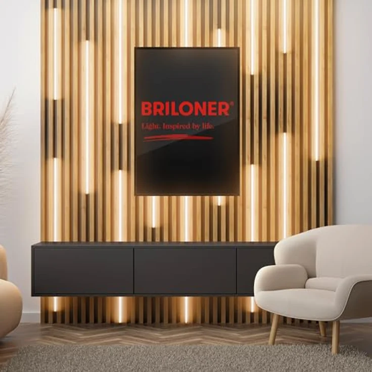BRILONER Pimp your Panel LED Strip Erweiterungsset, Warmweiß, 2,6m, Weiß - Zimmer Deko, Kürzbare Flexibilität, Konsistente Lichtqualität – Bild 3