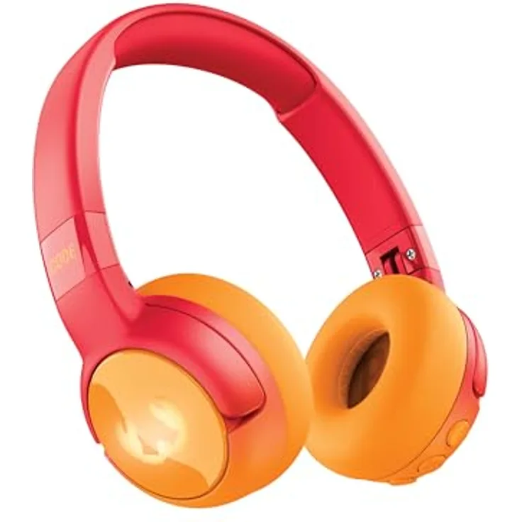 Fresh 'n Rebel Code Junior, kabellose Bluetooth-Kopfhörer für Kinder, sicherer Klang (<85dB), inklusive Audiokabel und Aufkleber, Buddy Beats, LED-Lichteffekte, 48 Std. Spielzeit (Funny Fox)