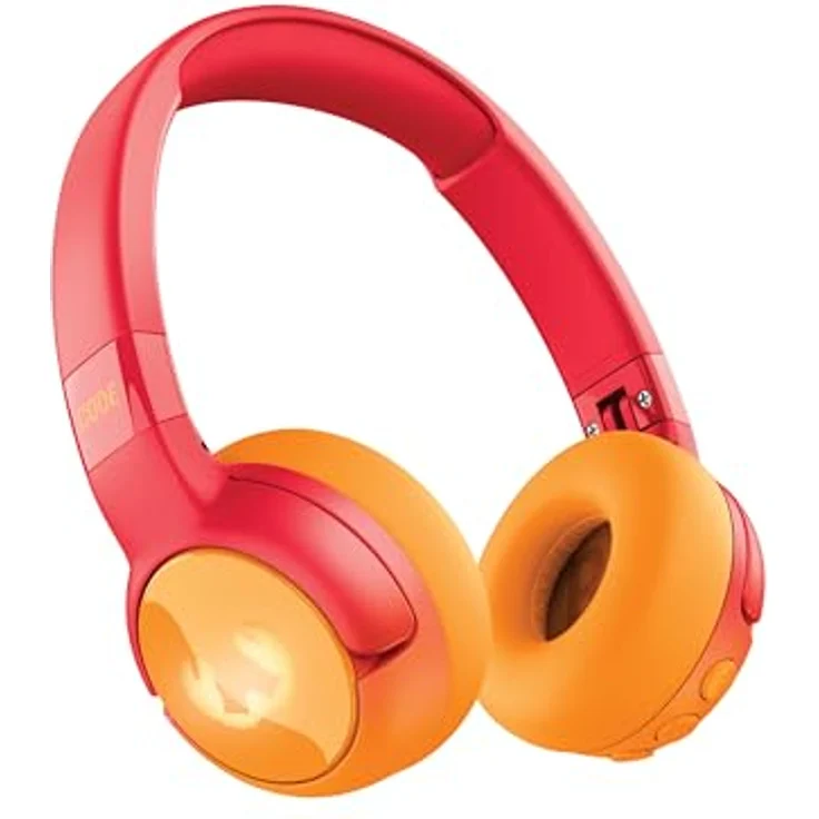 Fresh 'n Rebel Code Junior, kabellose Bluetooth-Kopfhörer für Kinder, sicherer Klang (<85dB), inklusive Audiokabel und Aufkleber, Buddy Beats, LED-Lichteffekte, 48 Std. Spielzeit (Funny Fox) – Bild 1