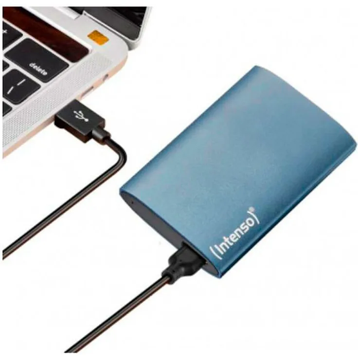 Intenso Premium 500GB Externe SSD Festplatte, schnelle Datenübertragung bis zu 500MB/s, blau