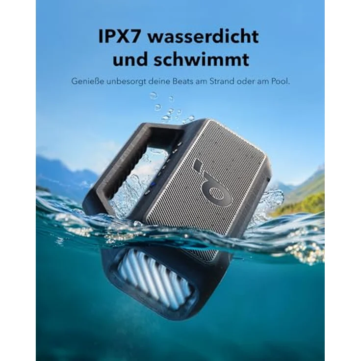soundcore by Anker, Boom 2 Outdoor-Lautsprecher, 80W, Subwoofer, BassUp 2.0, 24h Akku, IPX7 Wasserdicht & Schwimmt, LED-Licht, USB-C, EQ, BT 5.3, Mobiler Bluetooth-Speaker, Camping, Strand, Garten, Schwarz – Bild 5
