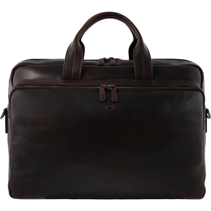 Braun Büffel Parma, Notebooktasche aus strapazierfähigem Rindleder, für Laptops bis 36 x 26,5 cm, Braun