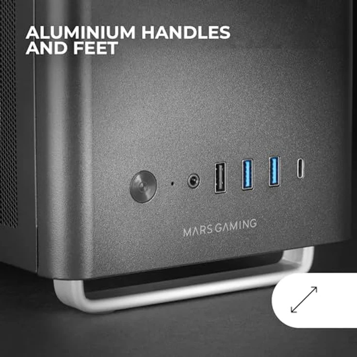 MARSGAMING MC-Elite, Micro-ATX PC Gehäuse aus Metall, 3X FDB-Lüfter, Dual ATX und SFX Netzteilunterstützung, Schwarz – Bild 2