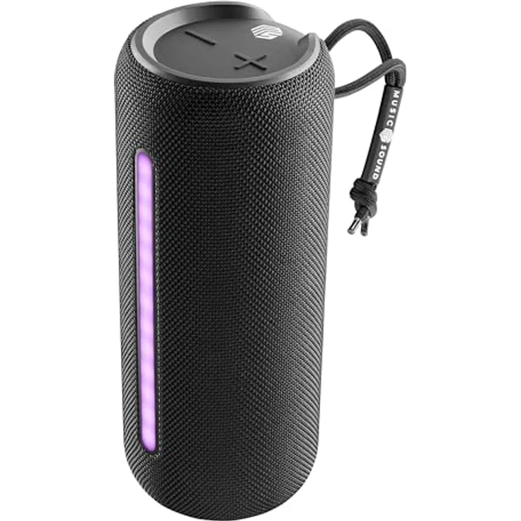 Music Sound Hype 20, Bluetooth-Lautsprecher mit 20 W Leistung, wasserdicht nach IPX6, schwarz, mit RGB-Lichtern und 5 Stunden Spielzeit – Bild 2