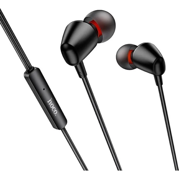 Hoco M107, Kabelgebundene In-Ear Kopfhörer mit Mikrofon und 3,5 mm Mini Jack, Schwarz