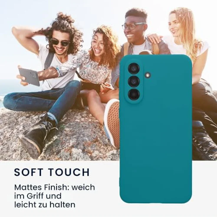 kwmobile Handyhülle für Samsung Galaxy A56 5G - weiches, rutschfestes Silikon Case in Petrol matt mit präzisen Ausschnitten für Kamera und Anschlüsse – Bild 4